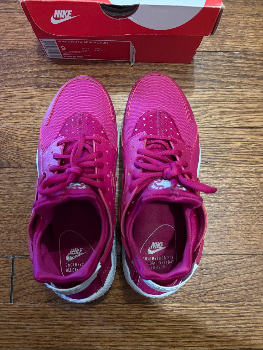 Nike Women’s Huarache Pink Lace-Up Sneakers